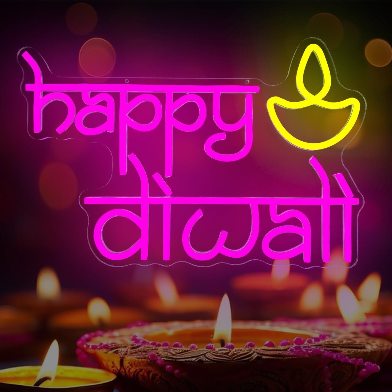 Lighting Decoration For Home - Happy Diwali Neon Sign USB Powered