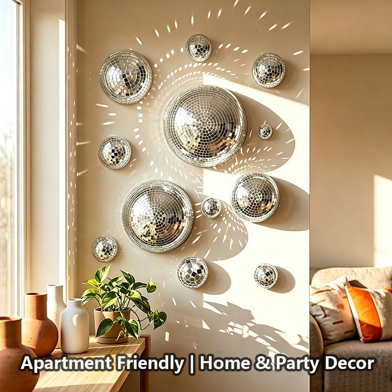 Disco Ball Mirror - Mirrored Glass Half Sphere Disco Ball