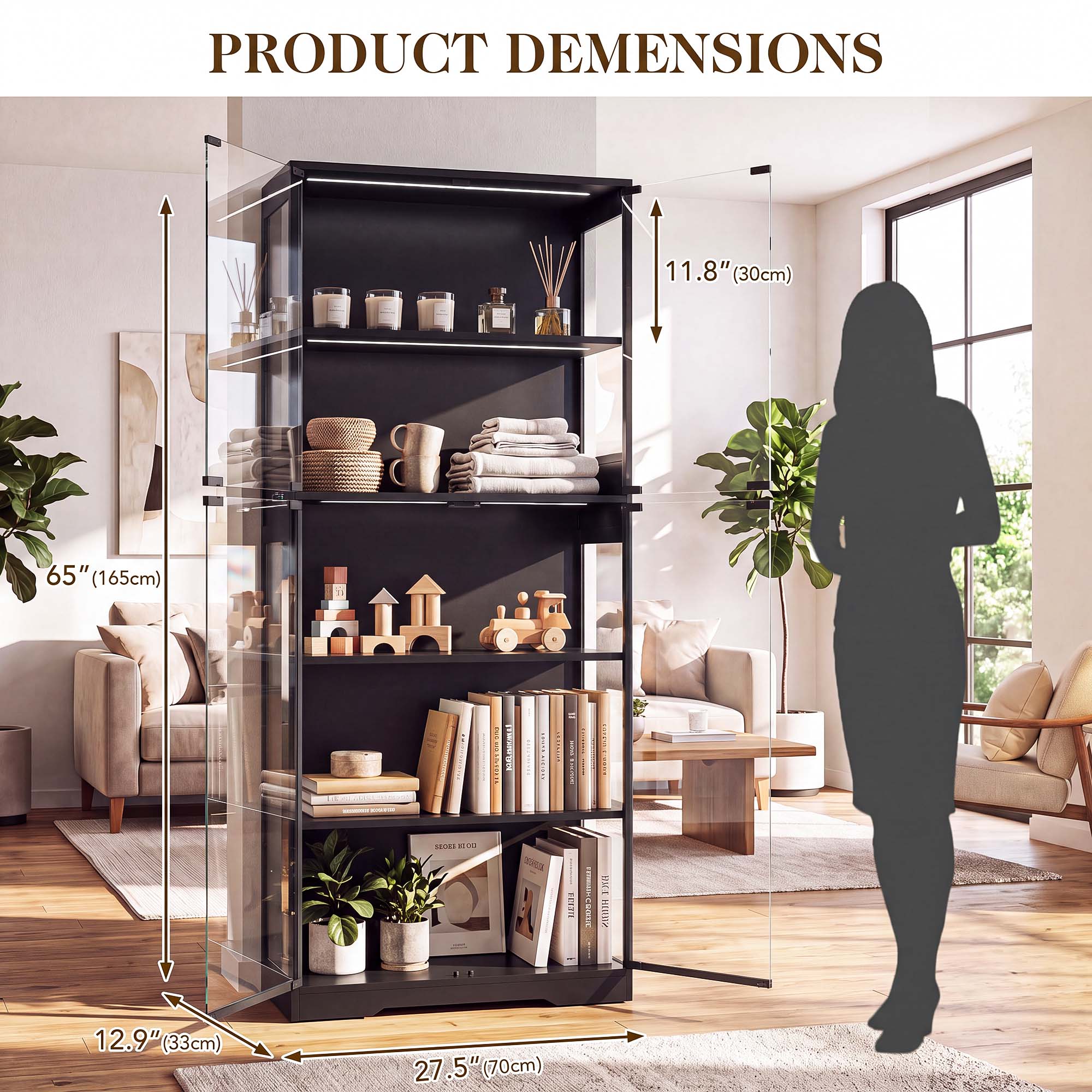 TCGBKAF 5‑Tier Display Cabinet - Lighting Decoration For Home review and price