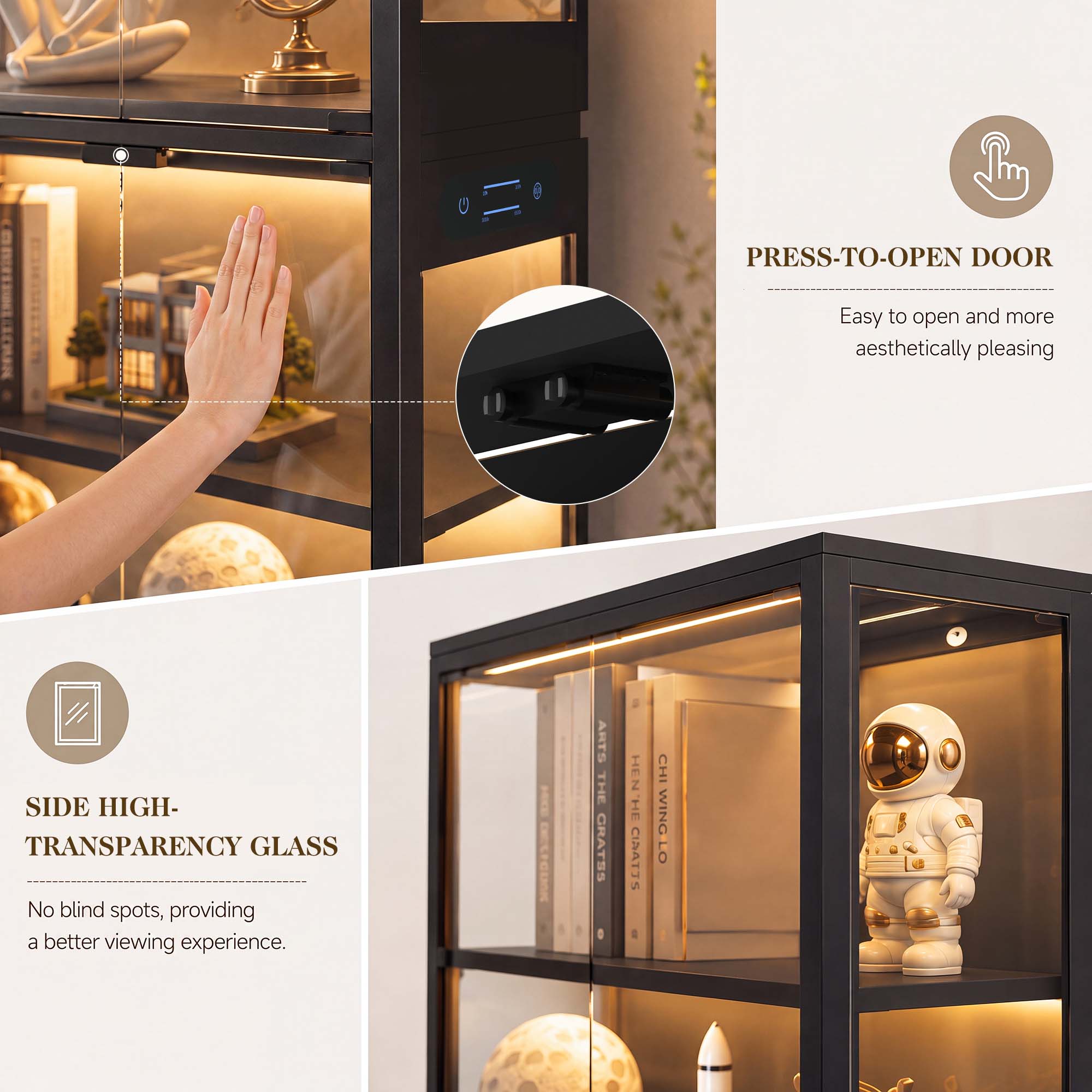 TCGBKAF 5‑Tier Display Cabinet - Lighting Decoration For Home review and price