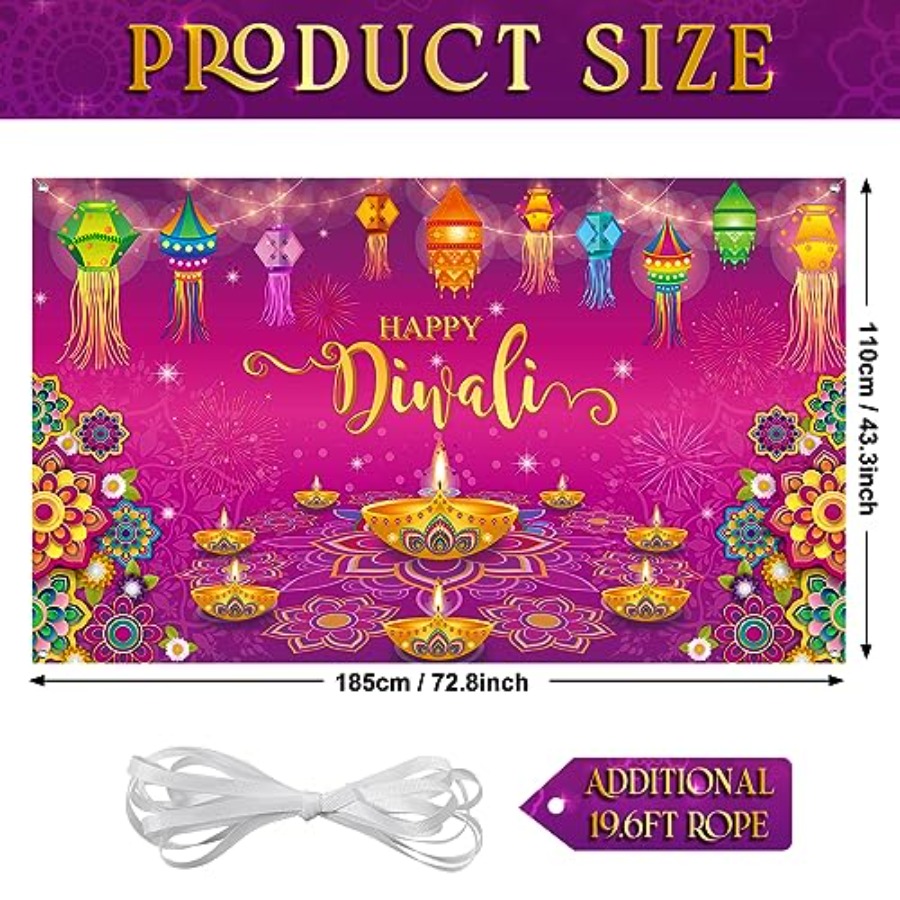 Happy Diwali Backdrop Banner D - Lighting Decoration For Diwali review and price