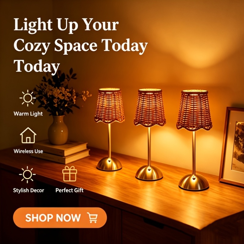 Bohemian Woven Rattan Art Tabl - Lighting Decoration For Home review and price