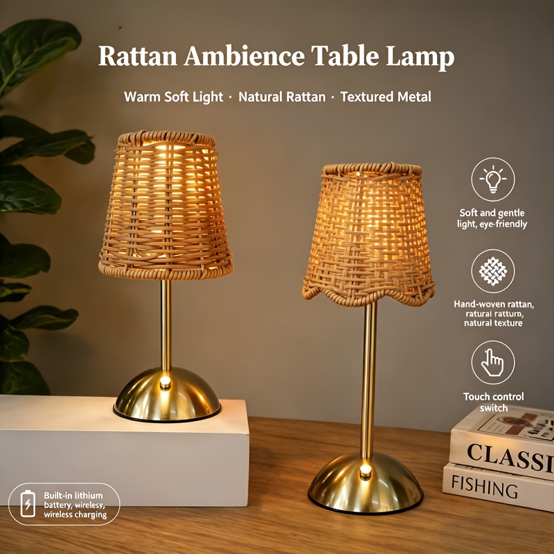 Bohemian Woven Rattan Art Tabl - Lighting Decoration For Home review and price