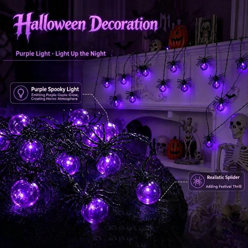Battery Powered Spider LED Str - Lighting Decor Outdoor review and price