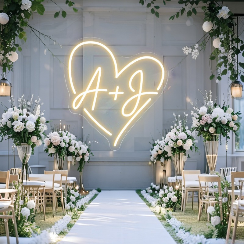 Custom Initials Heart LED Neon - Lighting Decoration Ideas review and price