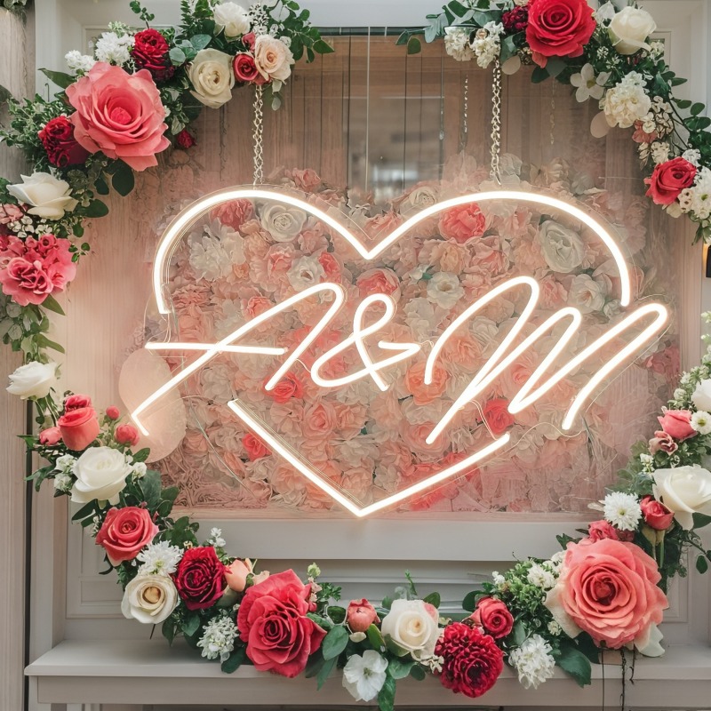 Custom Initials Heart LED Neon - Lighting Decoration Ideas review and price