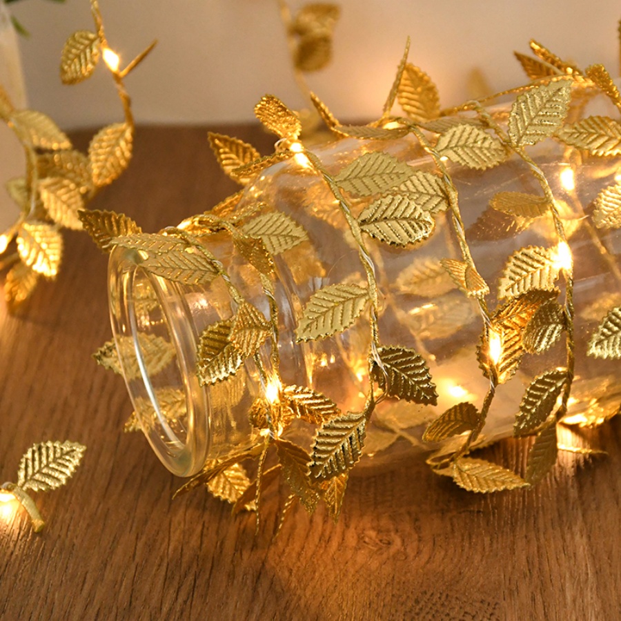 Golden Leaf Rattan Copper Wire - Outdoor Lighting Wedding Decor review and price