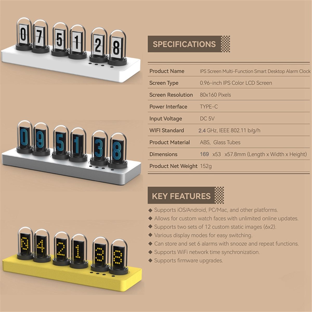 A73T WiFi Control IPS Clock wi - Bedroom Lighting Decor Ideas review and price