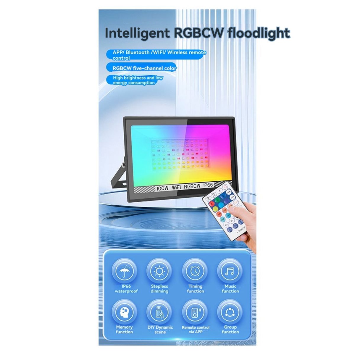 Nices 100W RGBCW LED Flood Lig - Decor Lighting Uk review and price