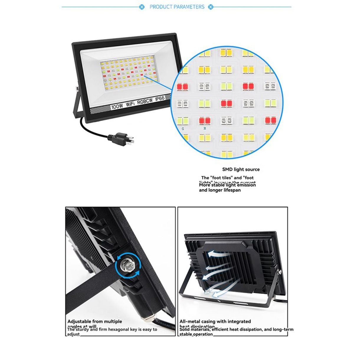 Nices 100W RGBCW LED Flood Lig - Decor Lighting Uk review and price