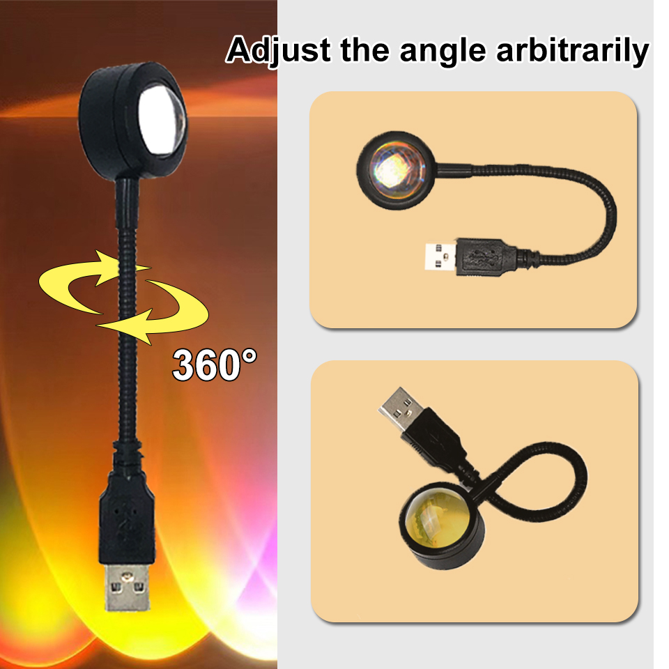 1x USB Sunset Lamp LED Rainbow - Sunset Lamp Projection review and price