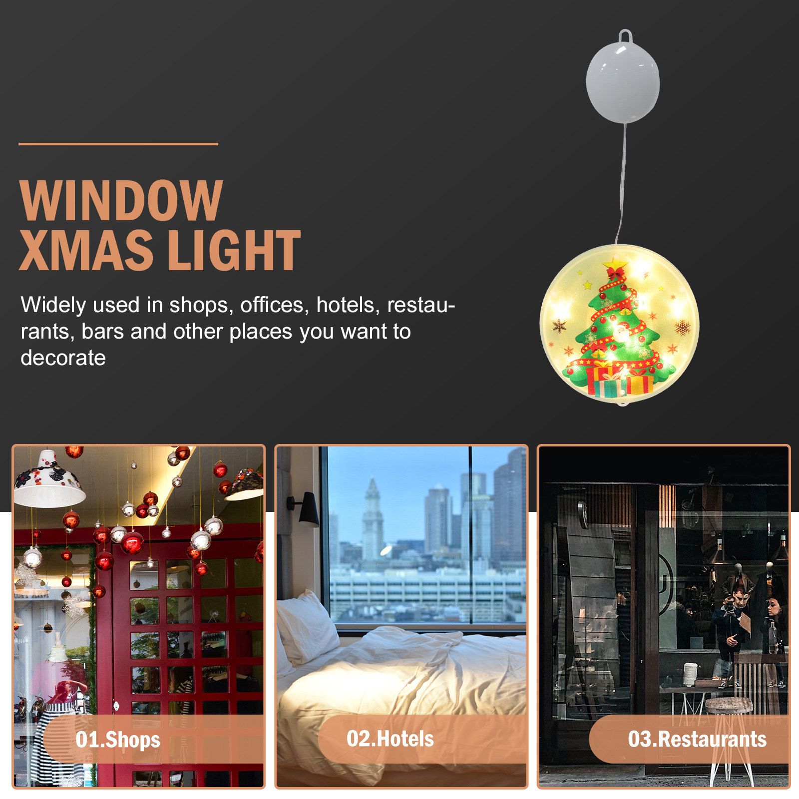 1Pcs Christmas Window Hanging  - Elements Lighting Decor review and price