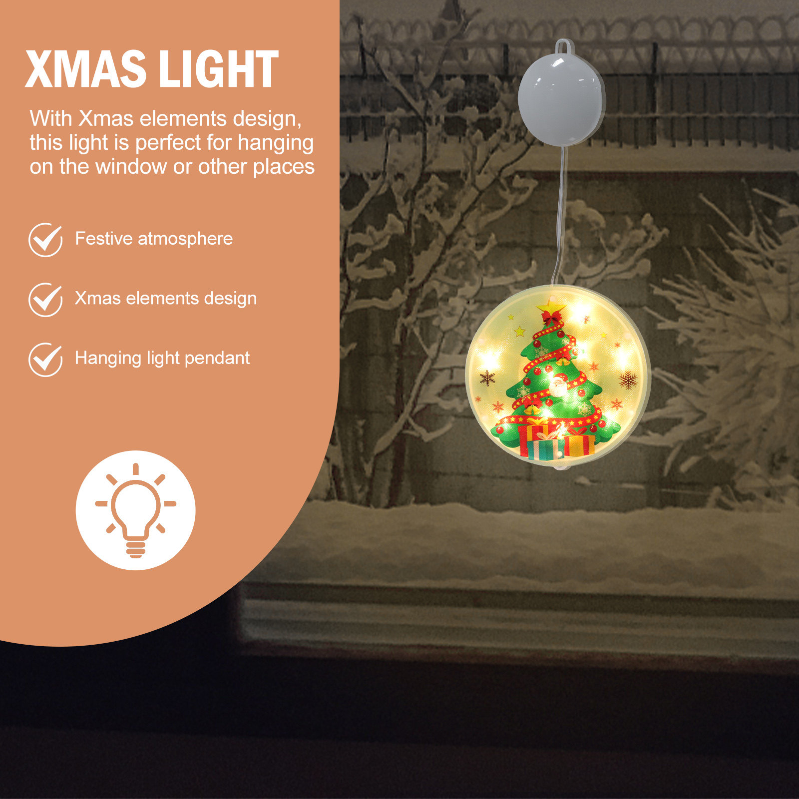 1Pcs Christmas Window Hanging  - Elements Lighting Decor review and price