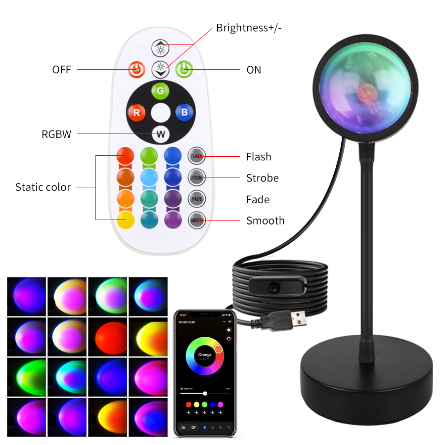 Smart Sunset Lamp Tuya LED Nig - Sunset Lamp Projection review and price