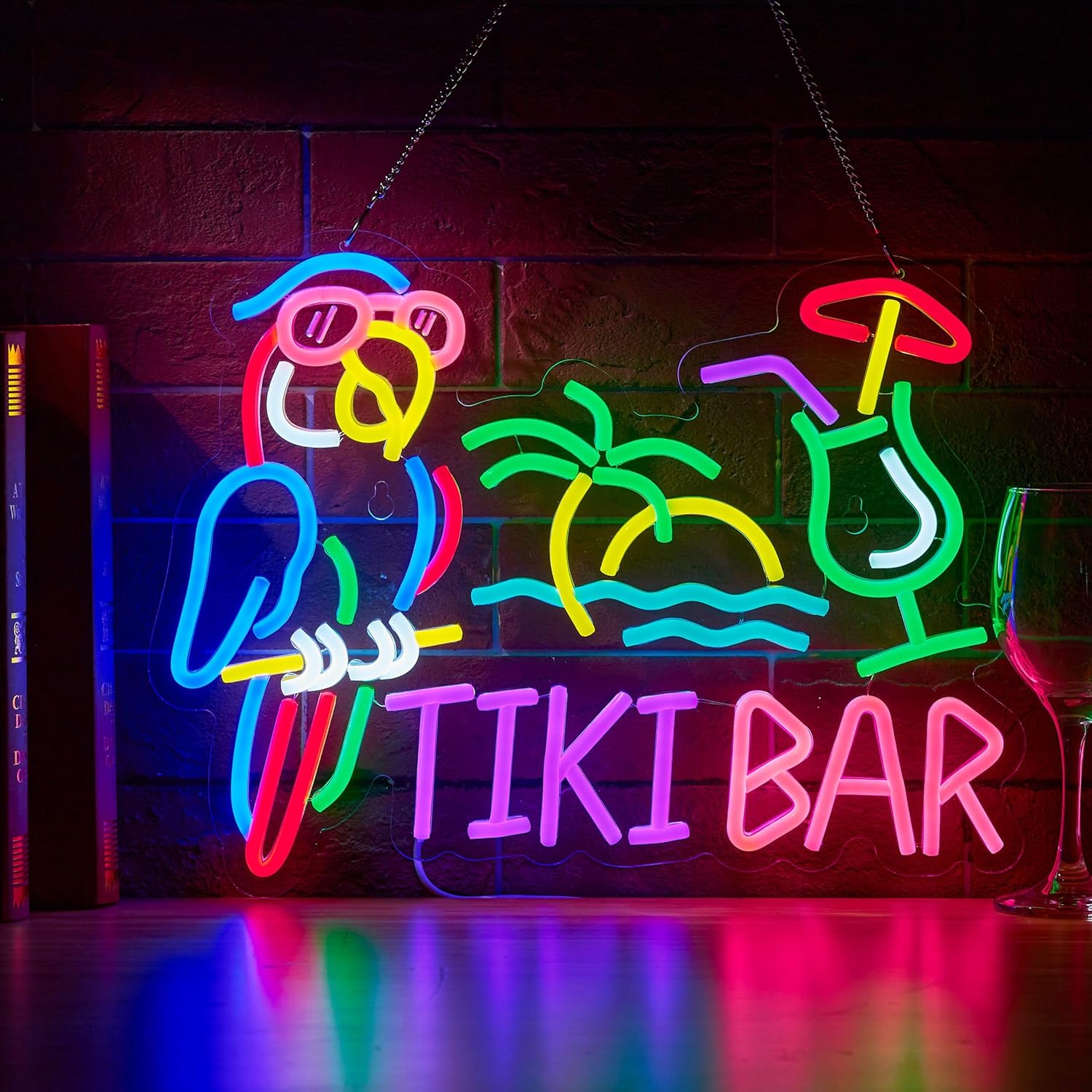 Tiki Bar Parrot Palm Tree Neon - Lighting Tree Decor review and price