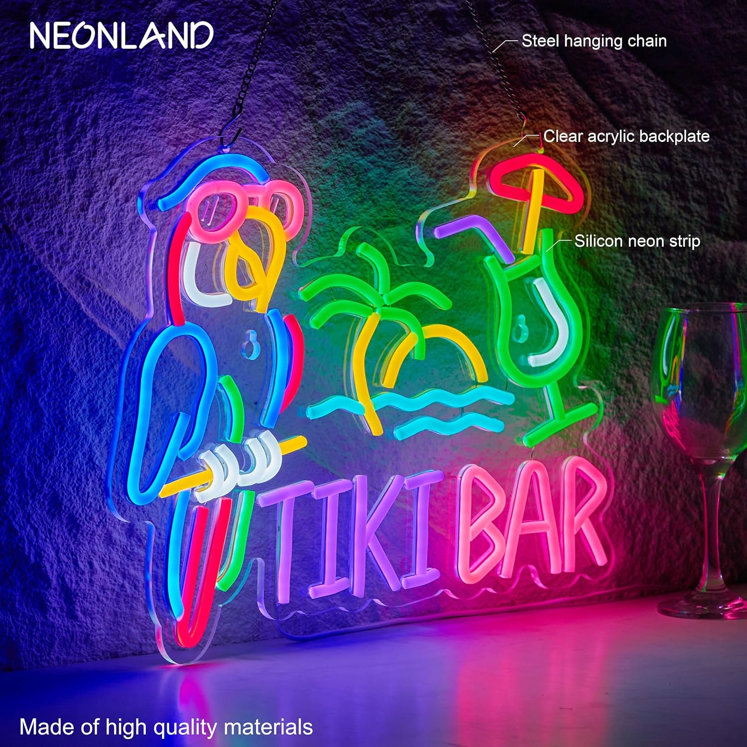 Tiki Bar Parrot Palm Tree Neon - Lighting Tree Decor review and price