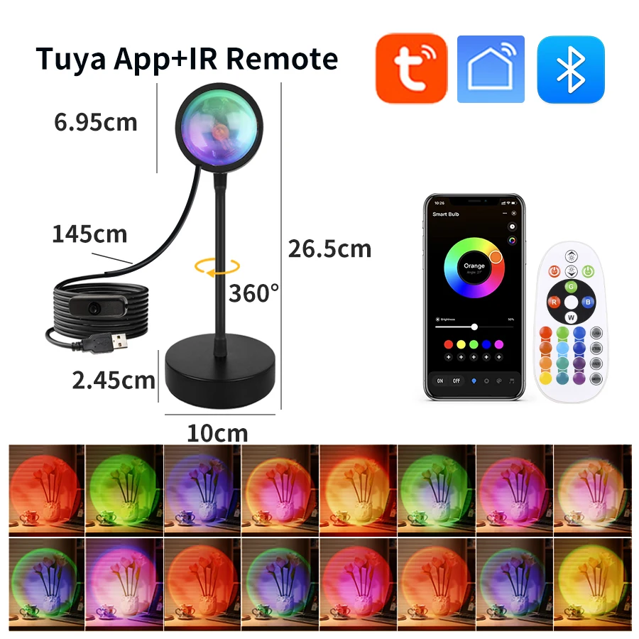 Smart Sunset Lamp Tuya USB Sun - Sunset Lamp Projection review and price