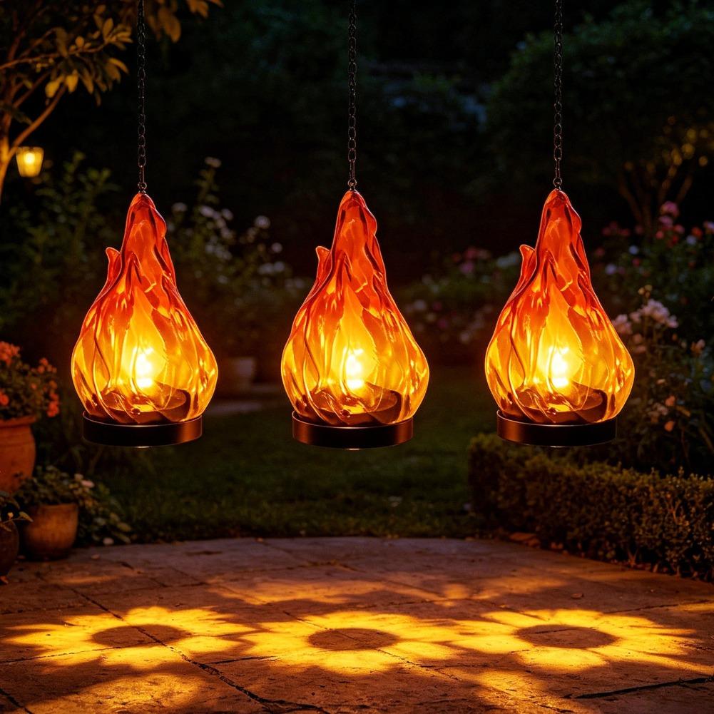 Solar Flame Hanging Lantern Li - Lighting Decor Outdoor review and price