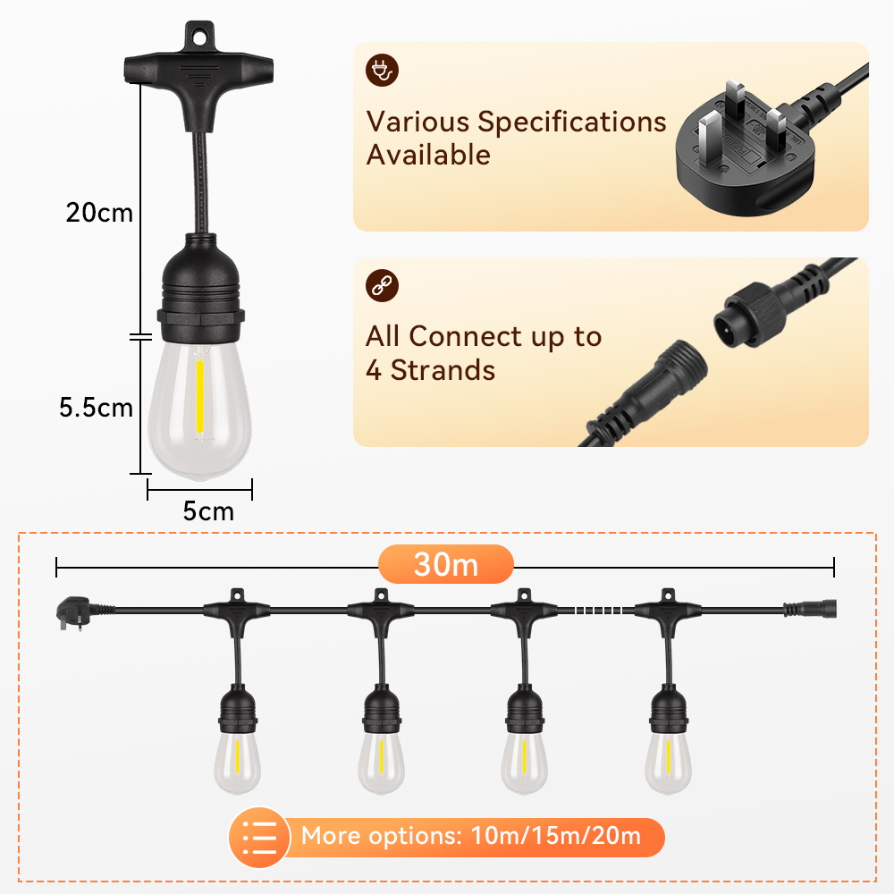 E27 Outdoor String Lights LED  - Decor Lighting Uk review and price