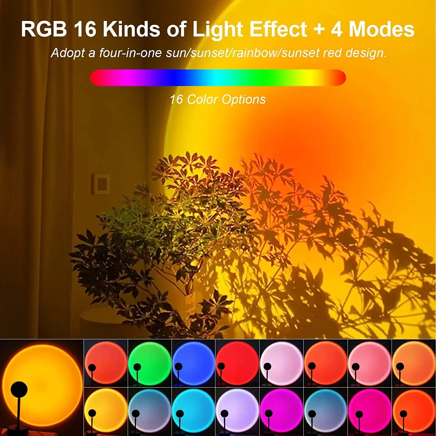 16 Color Sunset Lamp,RGB Mood  - Sunset Lamp Projection review and price