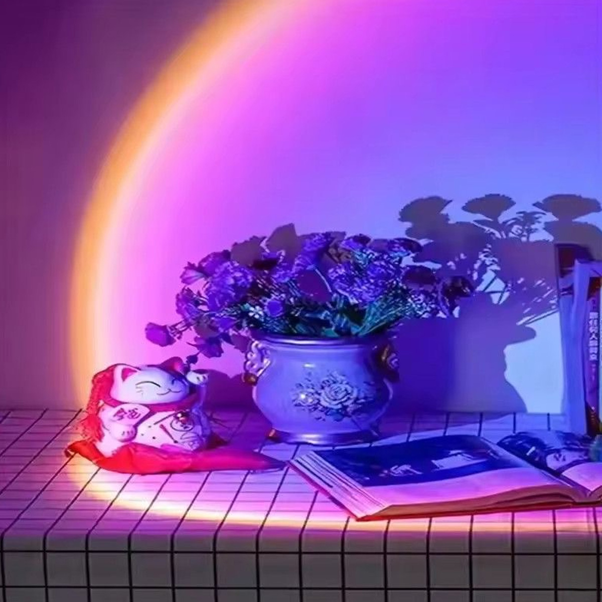 LED Rainbow Sunset Projection  - Sunset Lamp Projection review and price